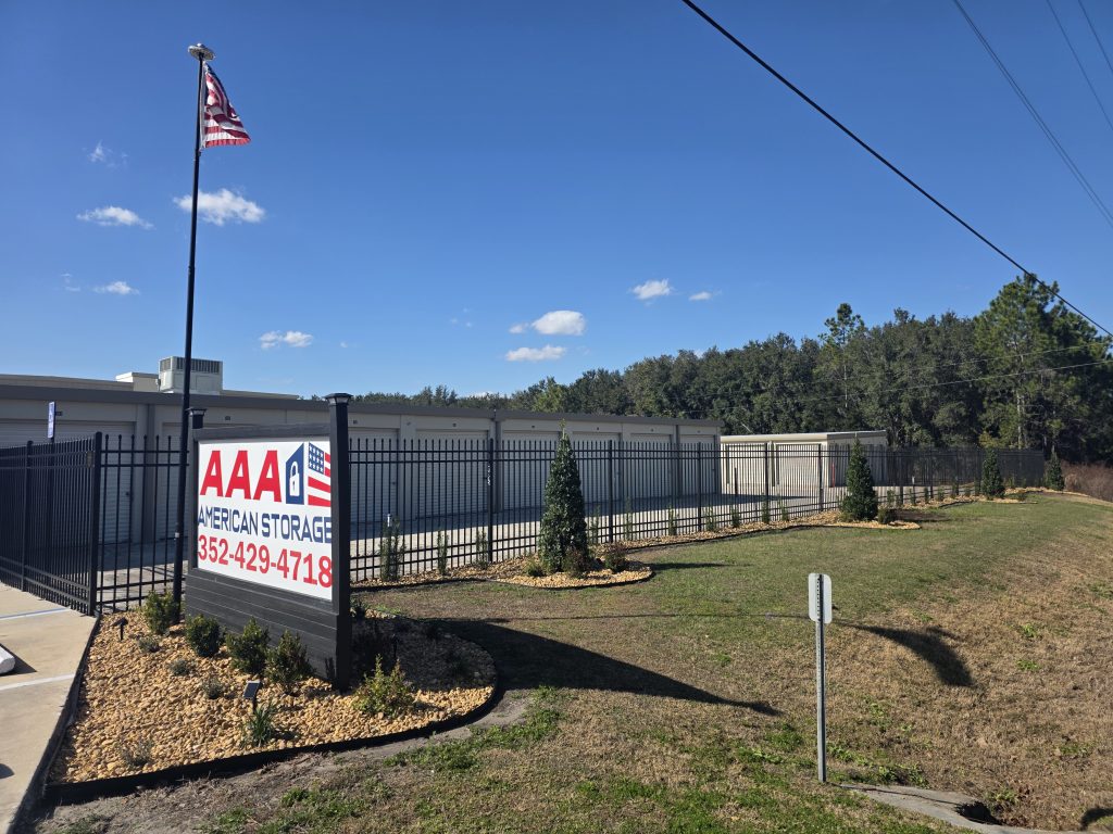 Picture of landscaping outside of storage facility.