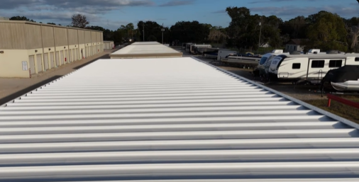 Picture of painted storage facility roof.