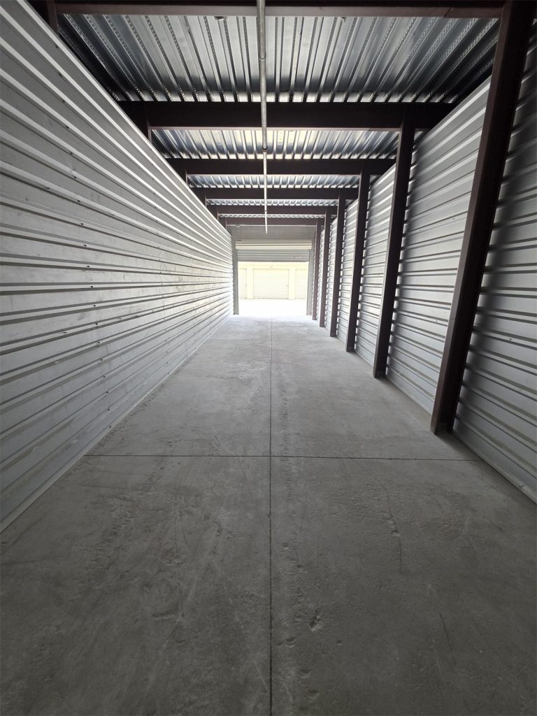 Climate controlled storage corridor with polished floor