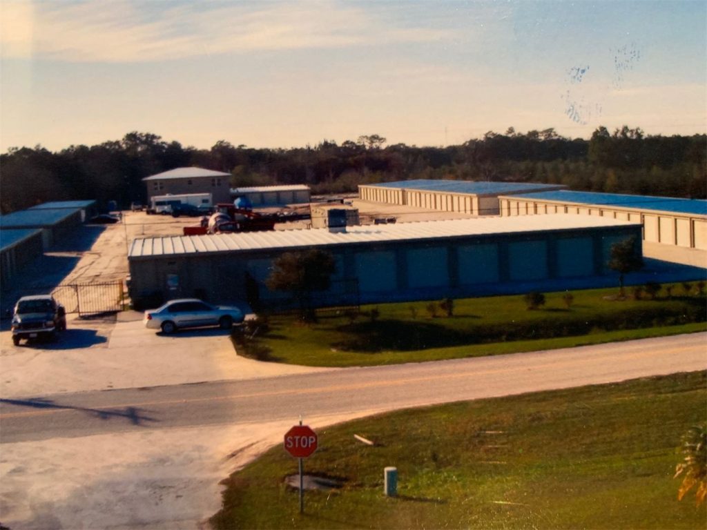 Storage buildings under construction at the facility